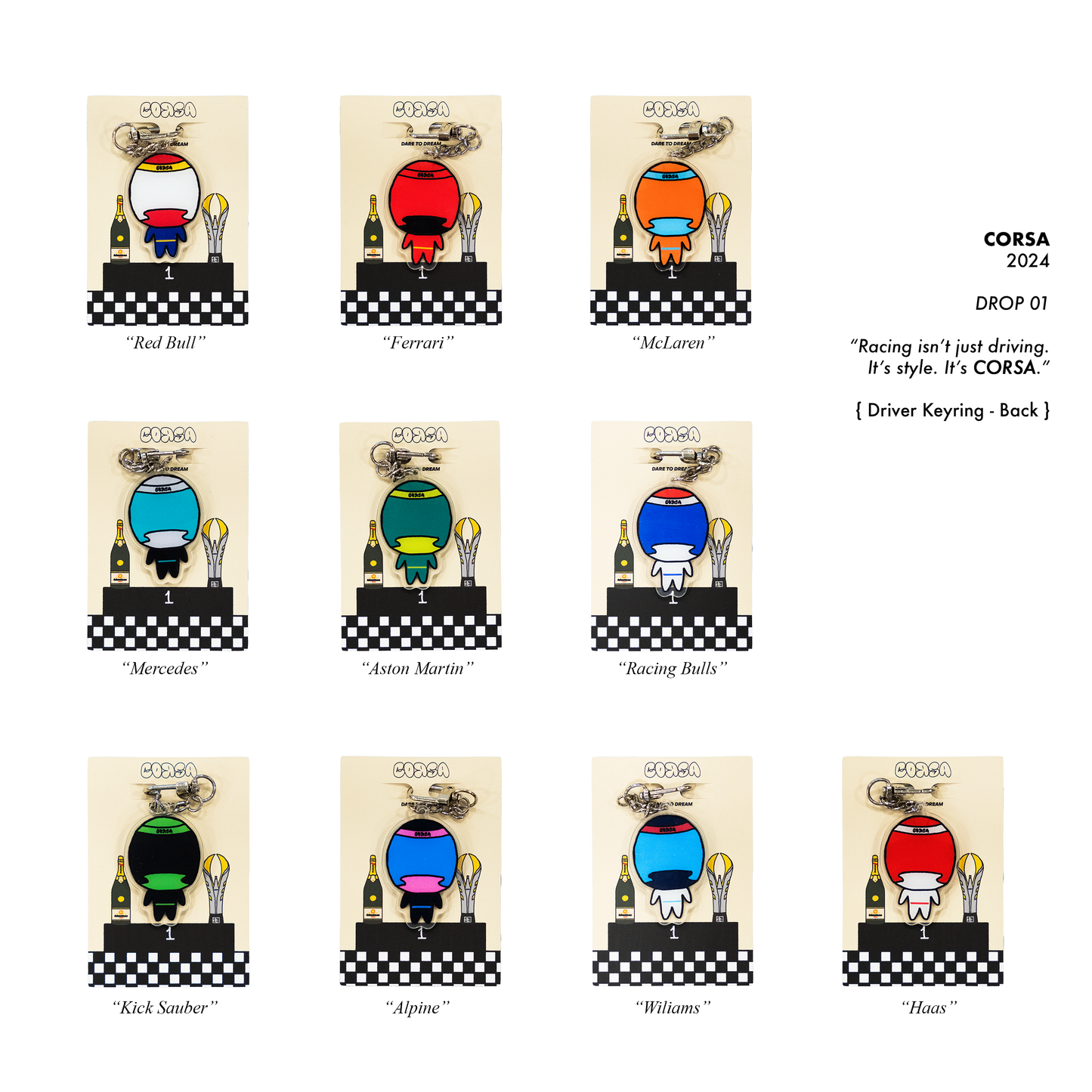 F1 DRIVER KEYCHAIN