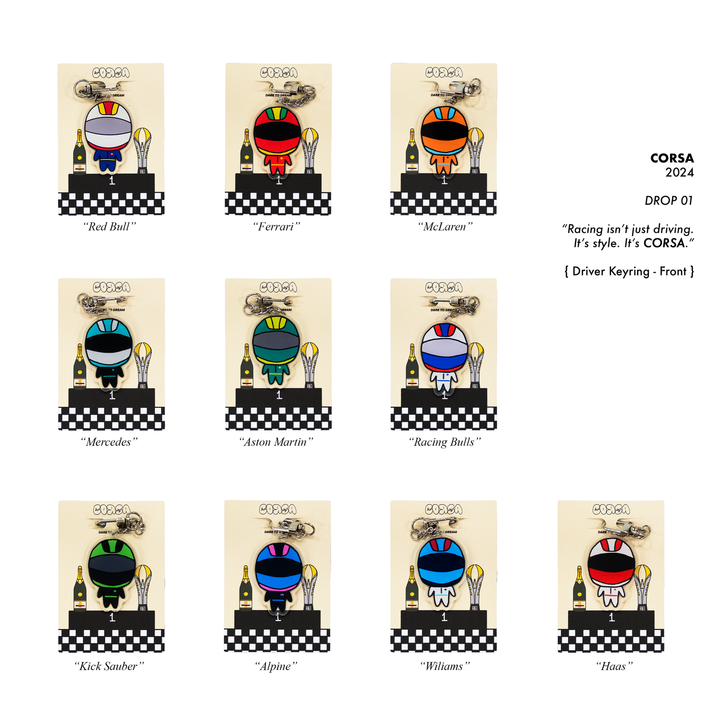 F1 DRIVER KEYCHAIN